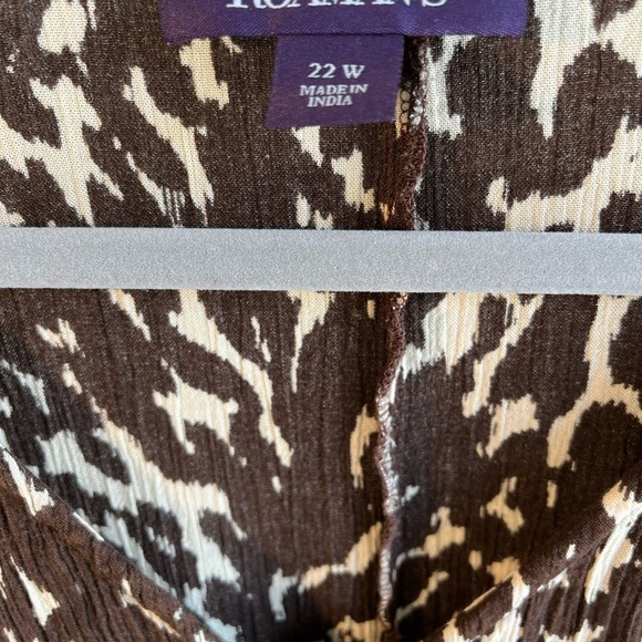 Roaman’s Animal Print Shirt Dress Women’s 22W Duster Coverup Plus Size Empire - Picture 10 of 13